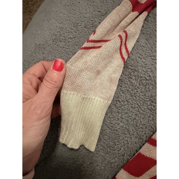 Women’s BKE Red Aztec Sweater Shrug Cardigan Open Front Large - Picture 8 of 8